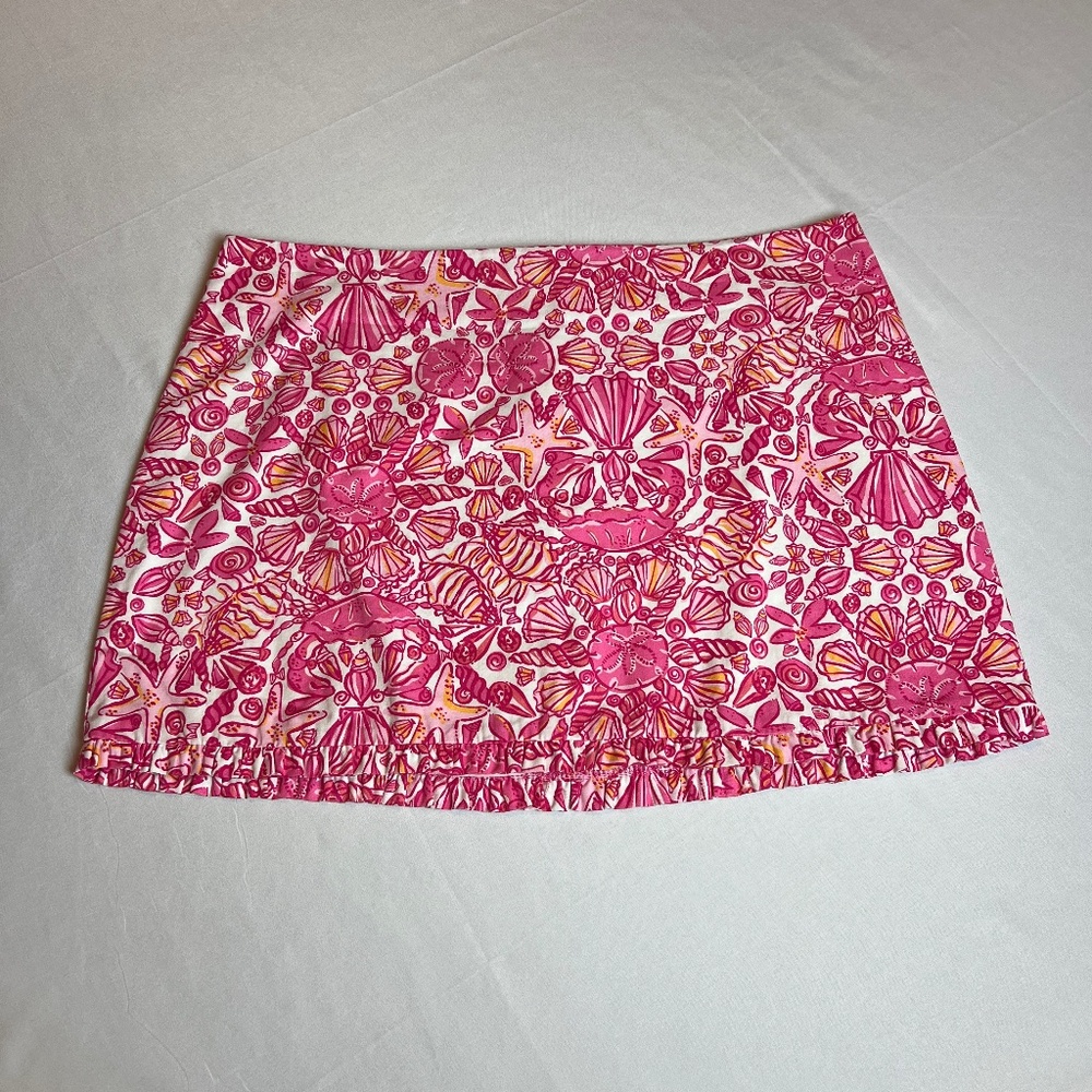 Lilly Pulitzer Pink Sailors Valentine Skirt White/Pink Sz 10